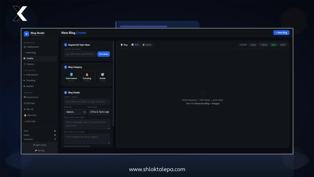 How I Built Custom Blog Studio Using Claude - Shlok Talepa 1